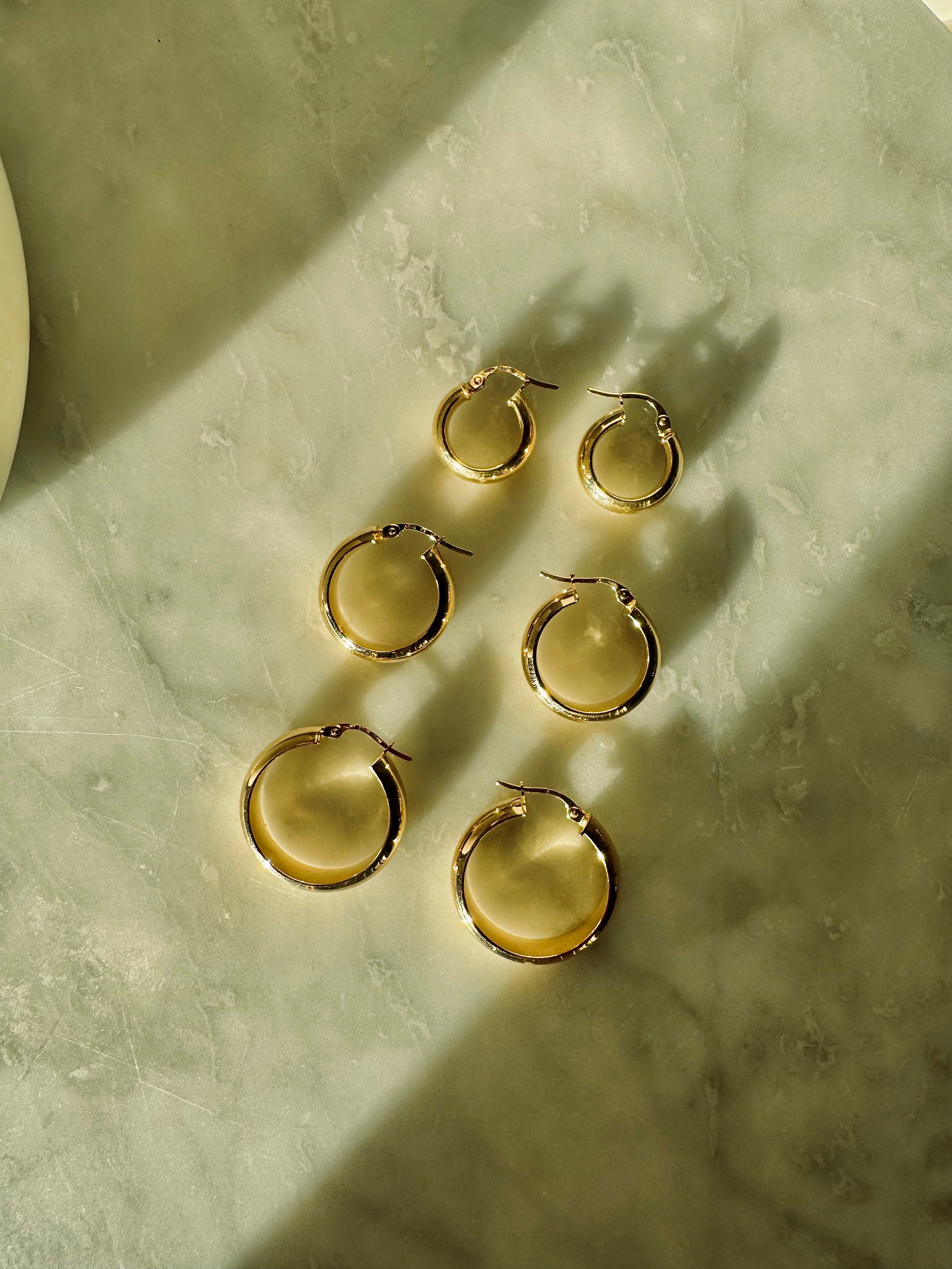 The Bequia 9ct Gold Plain Hoop Earring